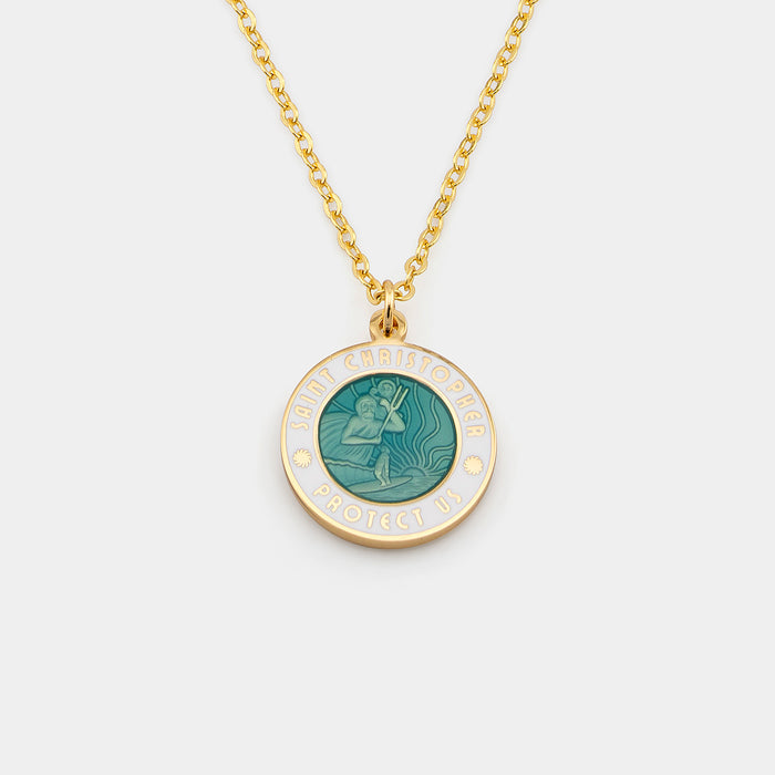 Large - Gold / Aqua White