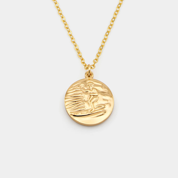 Large - Gold / Aqua White
