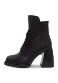 A stylish pair of black leather lace-up ankle boots, also known as Behati black boots, perfect for adding a touch of edge to any outfit.