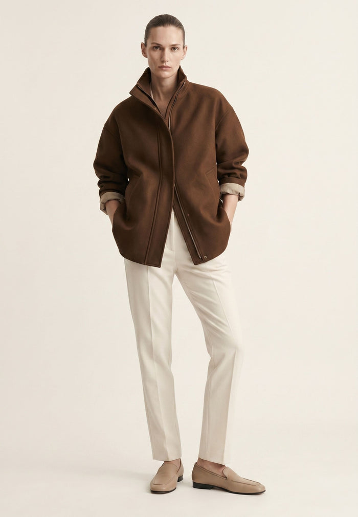 Leather Luxe Slip-Ons - Beige
