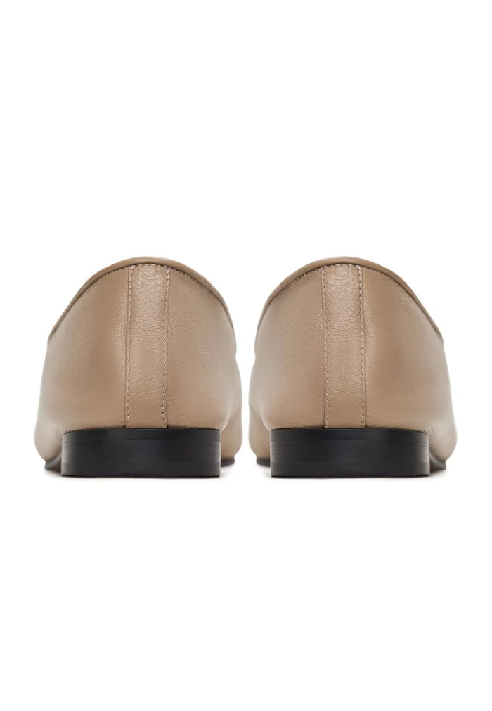 Leather Luxe Slip-Ons - Beige