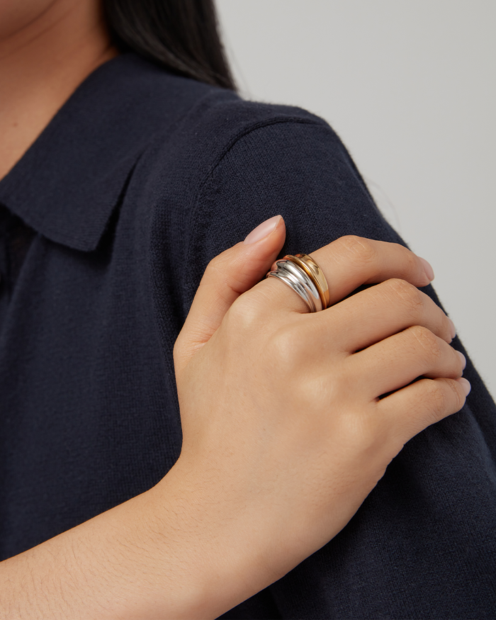 JENNY BIRD Waterproof Lennon Ring Set Two Tone Ring For Women