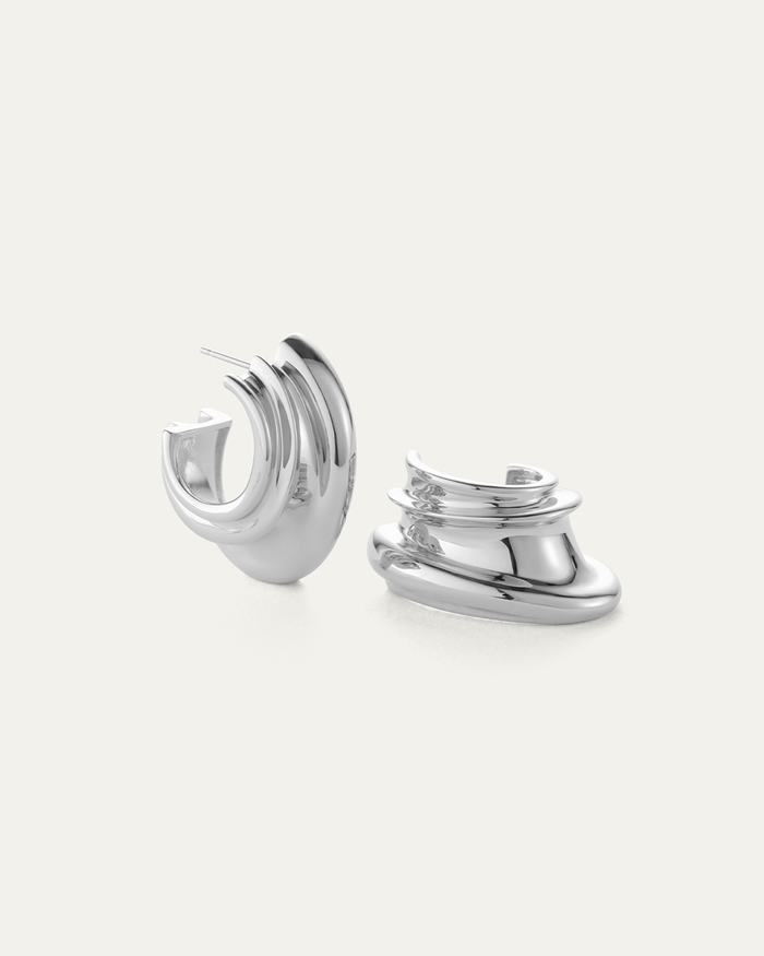 JENNY BIRD Leona Hoop Earrings Silver Hoop Earrings For Women