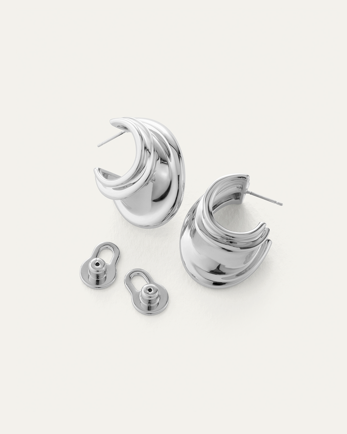JENNY BIRD Leona Hoop Earrings Silver Hoop Earrings For Women