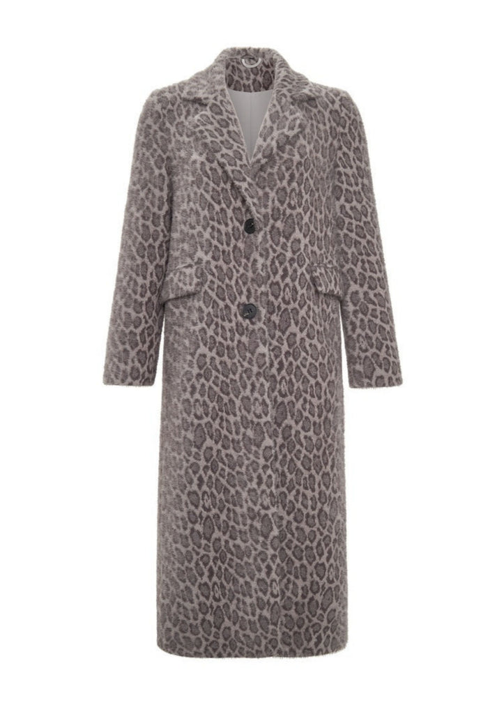 Long Faux Fur Coat Bianca - Leopard