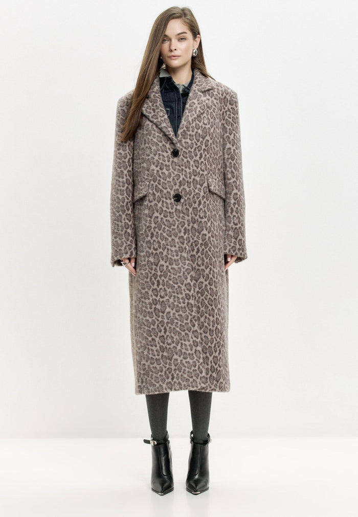 Long Faux Fur Coat Bianca - Leopard