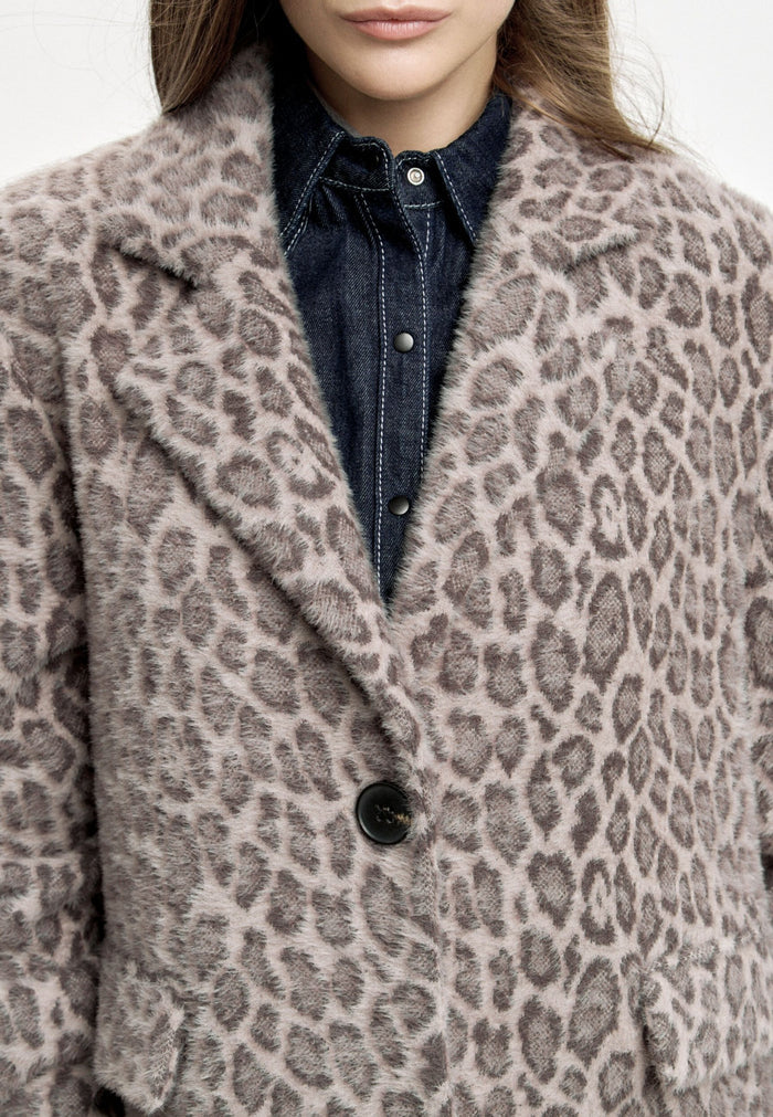 Long Faux Fur Coat Bianca - Leopard