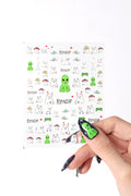 Ripndip Lord Nermal & Alien nail stickers sheet with various cat and alien designs.