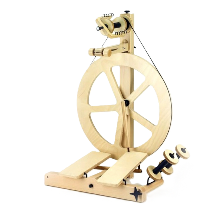 twine rack on double treadle wheel