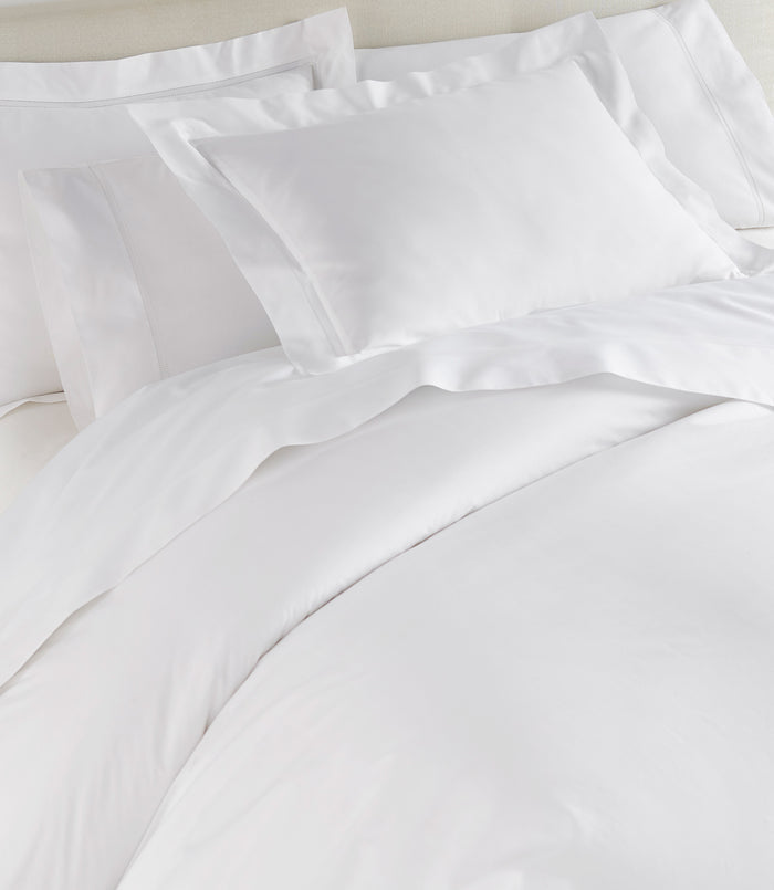 Lyric Duvet Cover and Shams on Bed in White