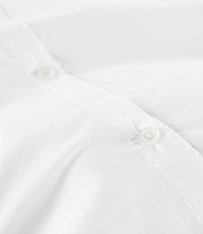 Lyric Duvet Cover Button Closure Detail White