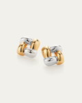JENNY BIRD Medium Woven Square Earrings Two Tone Earrings For Women