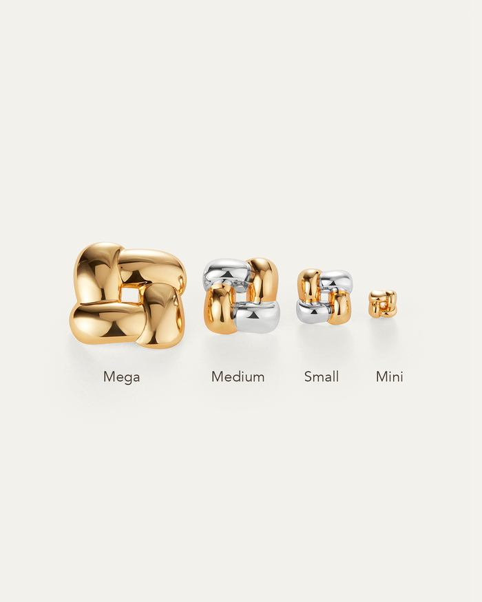 JENNY BIRD Medium Woven Square Earrings Two Tone Earrings For Women