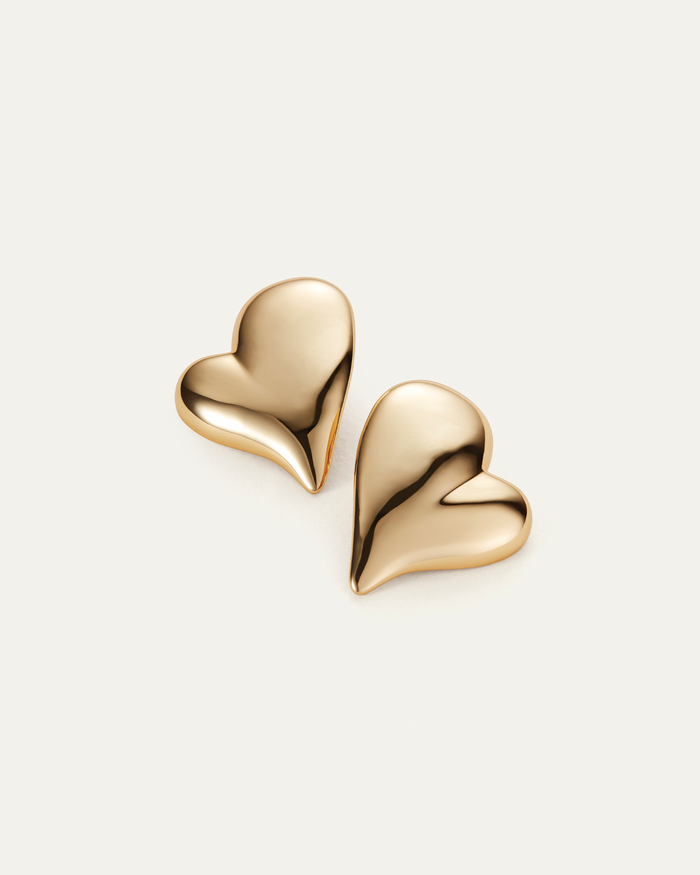 JENNY BIRD Mega Art Heart Button Earrings Gold Button Earrings For Women
