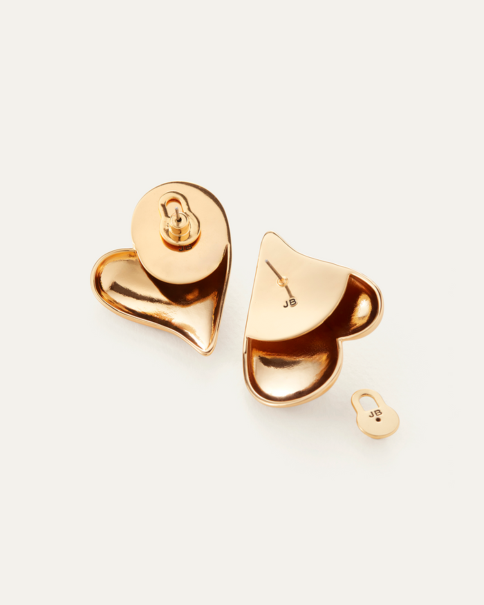 JENNY BIRD Mega Art Heart Button Earrings Gold Button Earrings For Women
