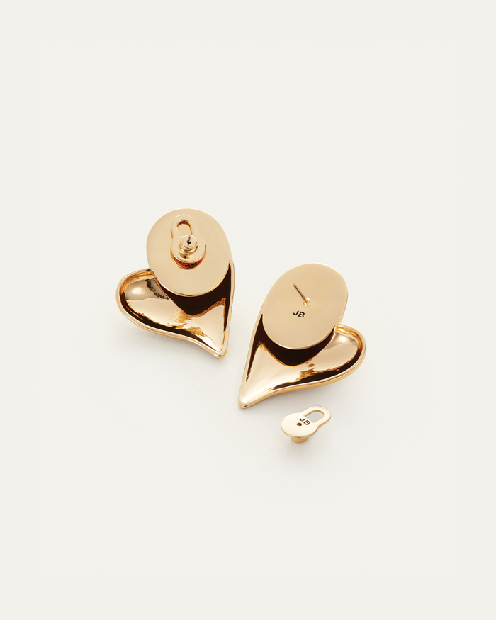 JENNY BIRD Mega Art Heart Button Earrings Gold Button Earrings For Women