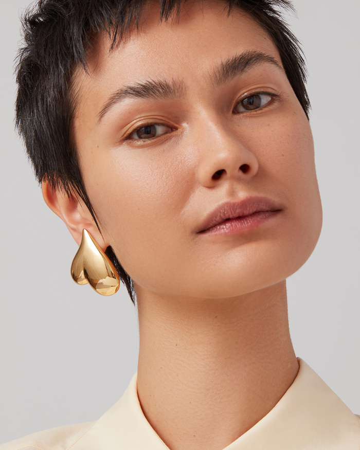 JENNY BIRD Mega Art Heart Button Earrings Gold Button Earrings For Women