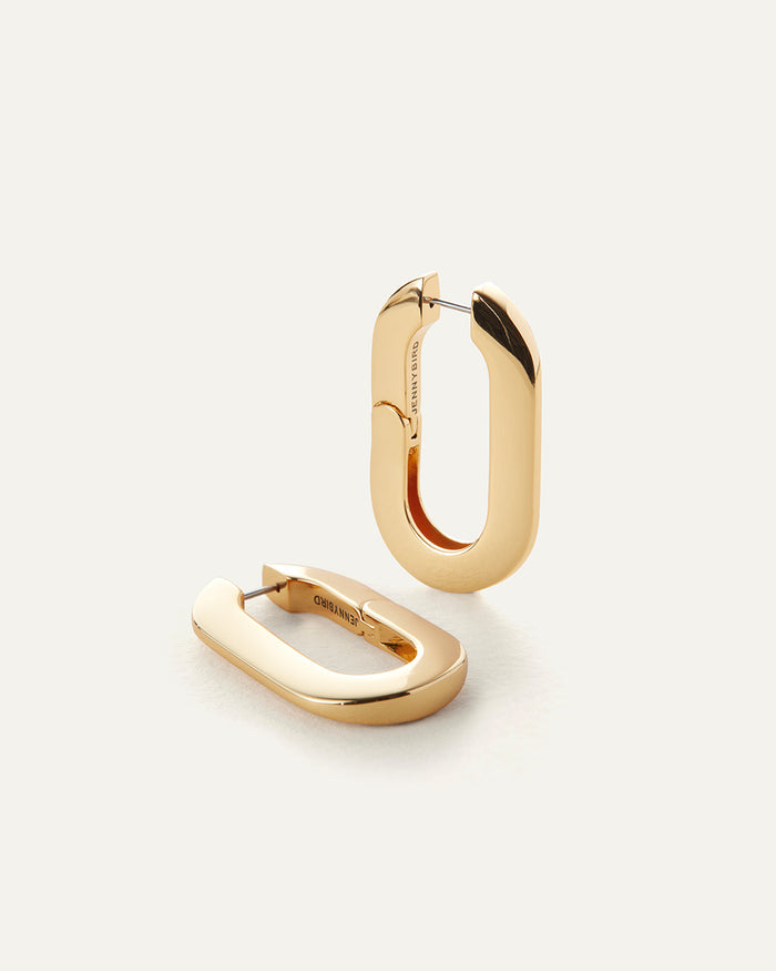 JENNY BIRD Mega U-Link Hinged Gold Waterproof Hoop Earrings For Women