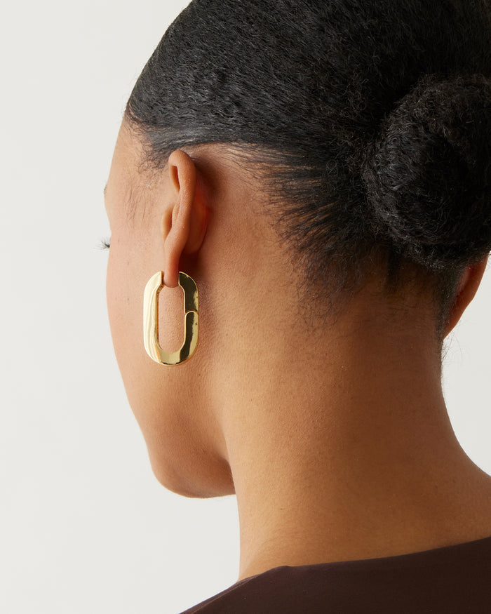 JENNY BIRD Mega U-Link Hinged Gold Waterproof Hoop Earrings For Women