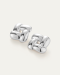 JENNY BIRD Mega Woven Square Earrings Silver Earrings For Women