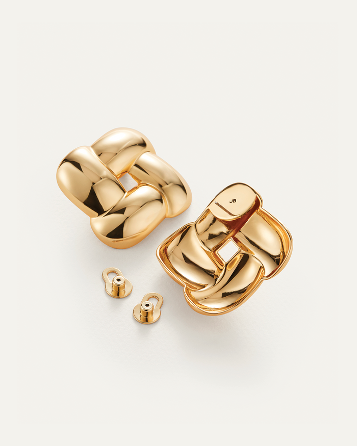 JENNY BIRD Mega Woven Square Earrings Gold Earrings For Women