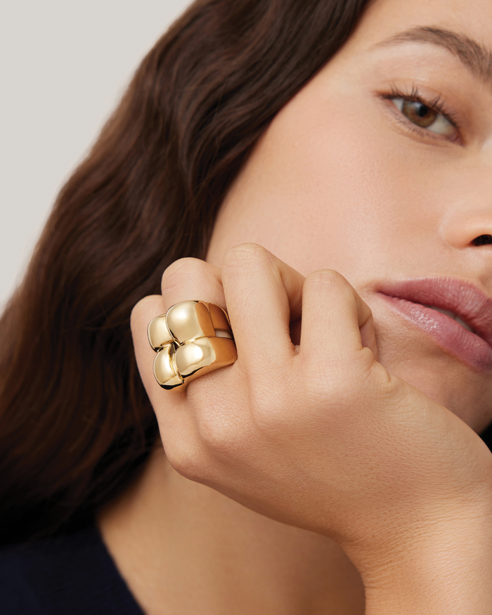 JENNY BIRD Waterproof Mega Woven Square Ring Gold Ring For Women