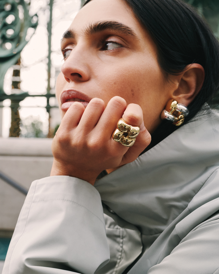 JENNY BIRD Waterproof Mega Woven Square Ring Gold Ring For Women