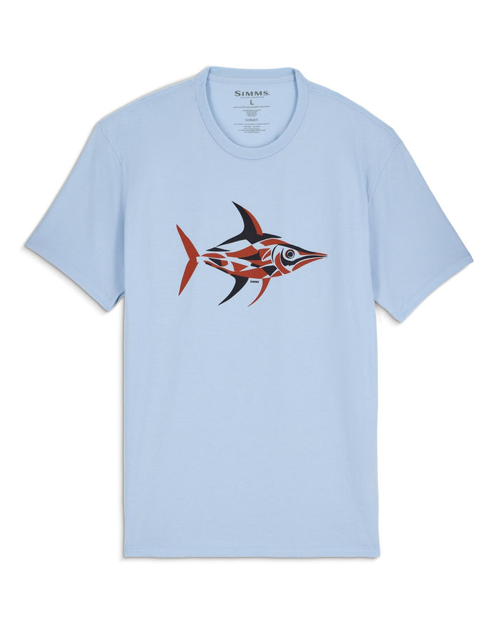 M's Abstract Salt T-Shirt Pinboard Front Sky Blue
