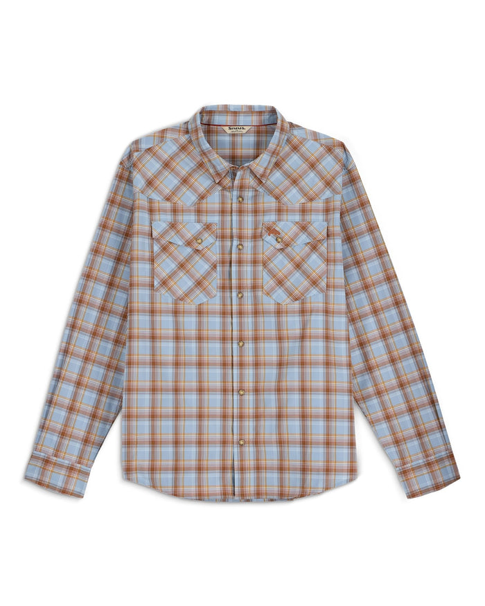 13487-1303-M-S-BRACKETT-LS-SHIRT-Pinboard-S26-Front Steel Blue Brackett