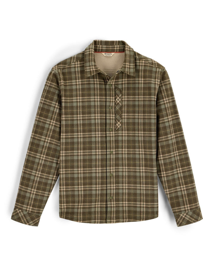 14049-1361-Ms-Coldweather-Shacket-Pinboard-F25-Front Schooner Plaid: Loden