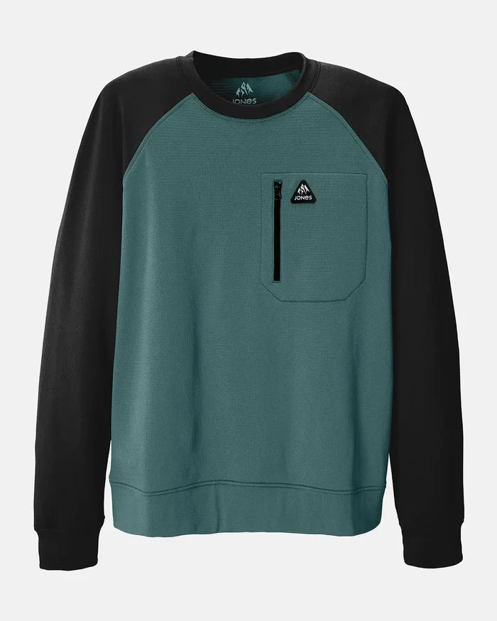 Men’s Flagship Recycled Grid Fleece Crew | Jones Men’s Flagship Recycled Grid Fleece Crew Jones Snowboards High Performance