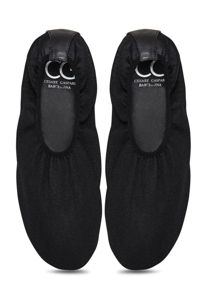 Mesh Slip-On Ballet Flats - Black