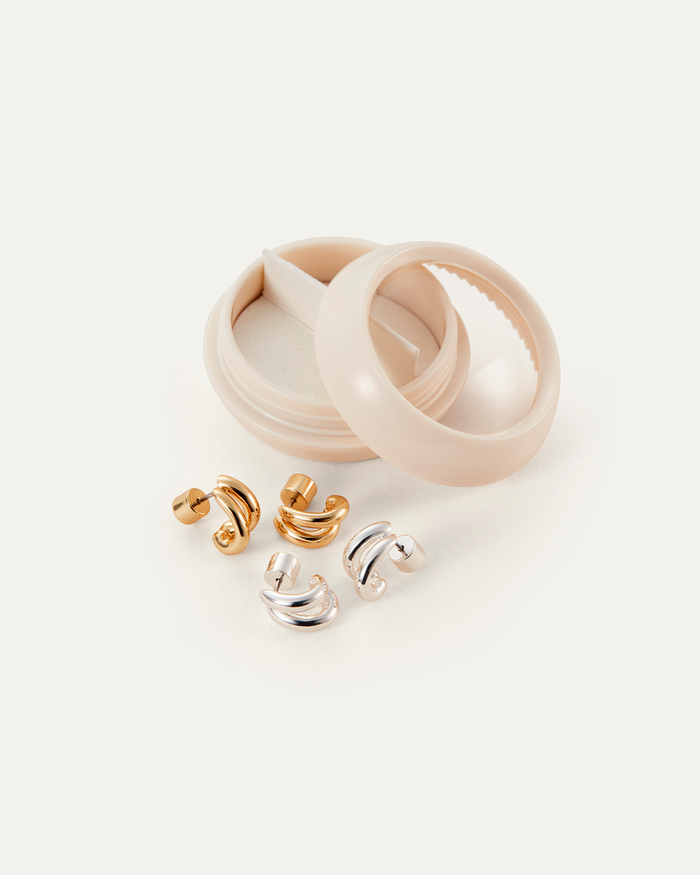 JENNY BIRD Micro Florence Earrings - Set of 2 Two Tone Earrings For Women