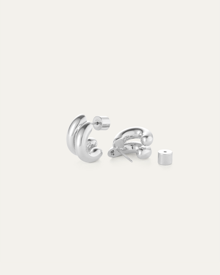 JENNY BIRD Mini Florence Silver Huggie Hoop Earrings For Women