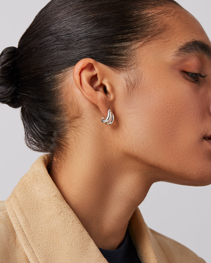 JENNY BIRD Mini Florence Silver Huggie Hoop Earrings For Women
