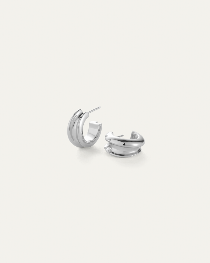 JENNY BIRD Mini Lennon Hoop Earrings Silver Hoop Earrings For Women