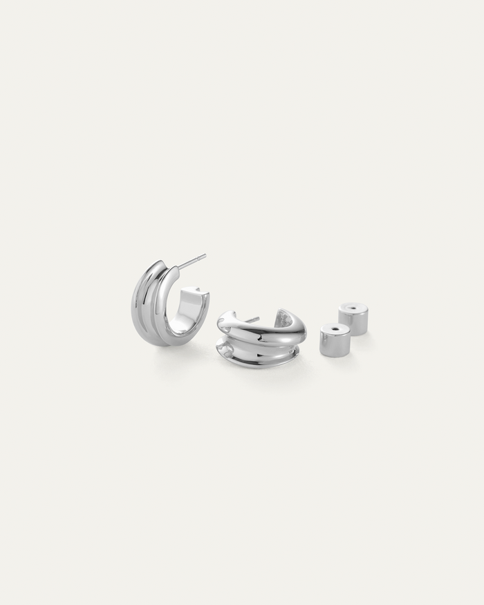 JENNY BIRD Mini Lennon Hoop Earrings Silver Hoop Earrings For Women