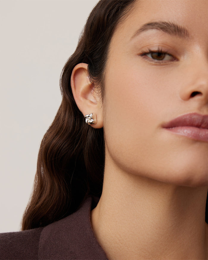 JENNY BIRD Mini Woven Square Earrings Silver Earrings For Women