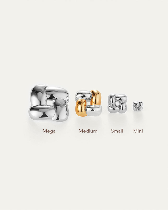 JENNY BIRD Mini Woven Square Earrings Silver Earrings For Women