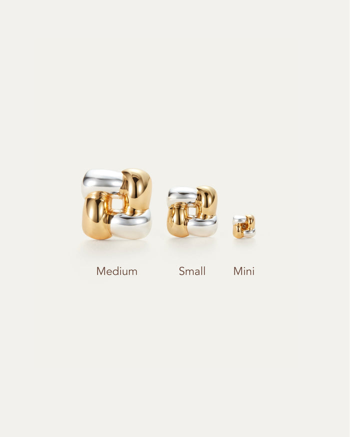 Mini Woven Square Earrings