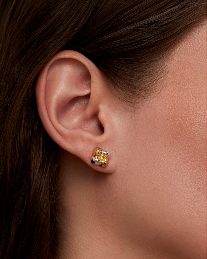 Mini Woven Square Earrings