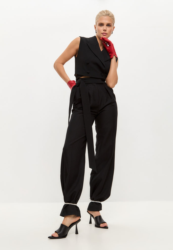 Minimalist Heeled Mules - Black
