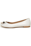 A pair of white modern ballet flats featuring a stylish geometric design, perfect for contemporary dance and fashionable everyday wear.