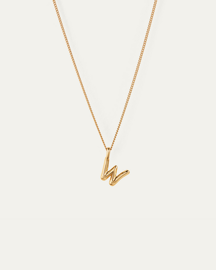 JENNY BIRD Waterproof Monogram Necklace - W Necklace For Women