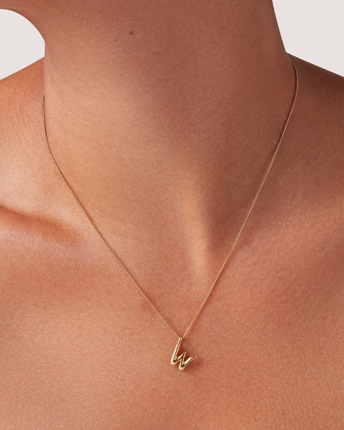 JENNY BIRD Waterproof Monogram Necklace - W Necklace For Women