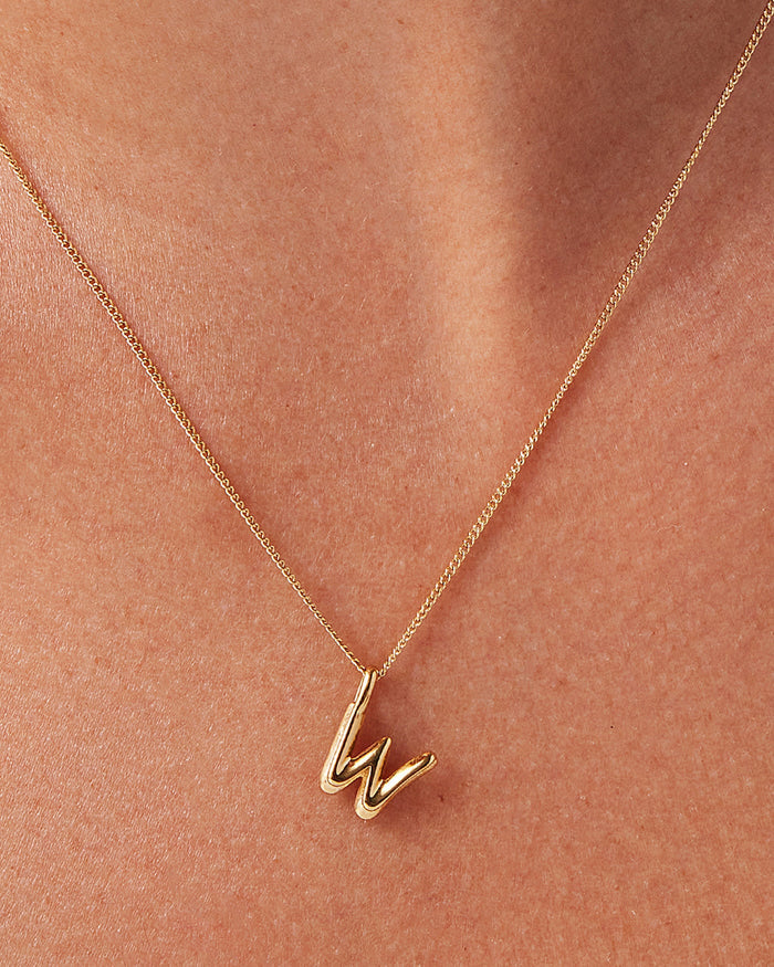 JENNY BIRD Waterproof Monogram Necklace - W Necklace For Women