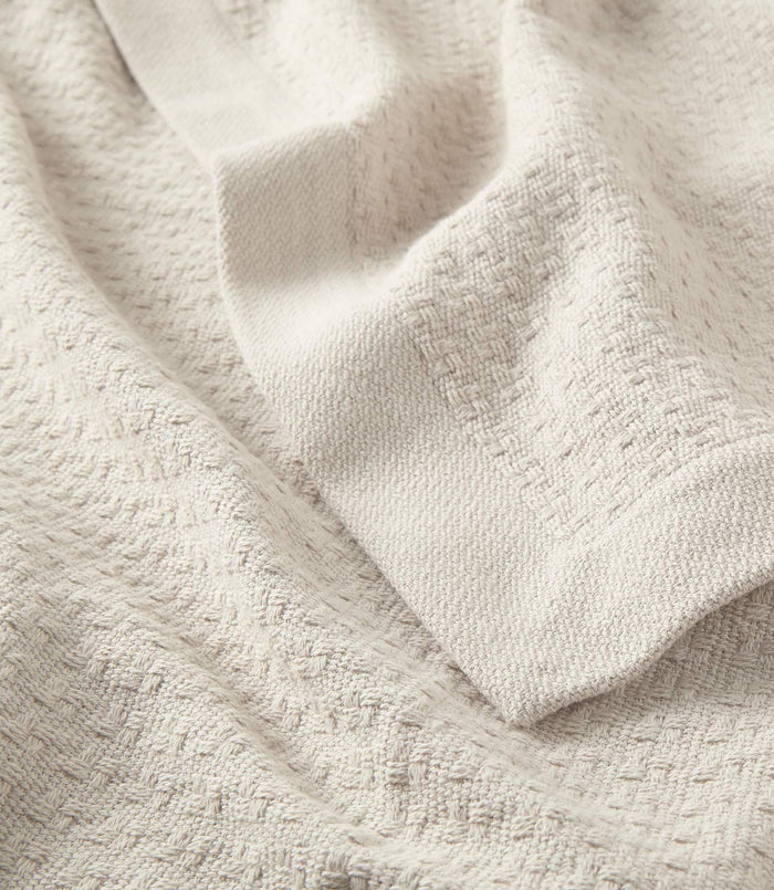 Newport Cotton Blanket Platinum Detail