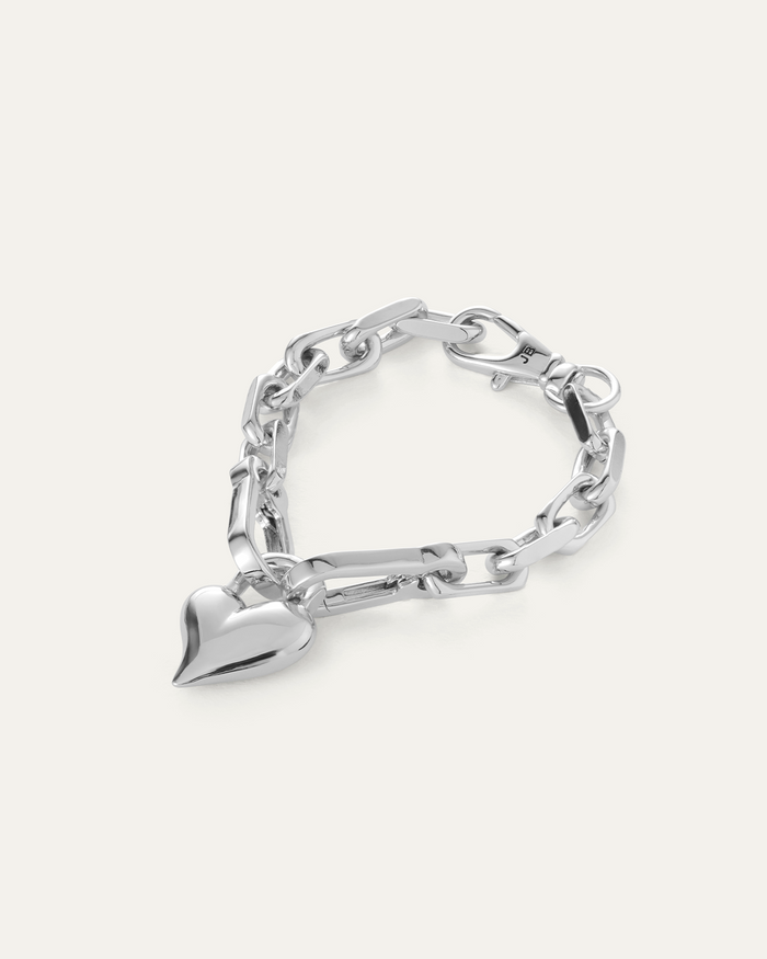 JENNY BIRD Padlock Heart Chain Bracelet Silver Chain Bracelet For Women