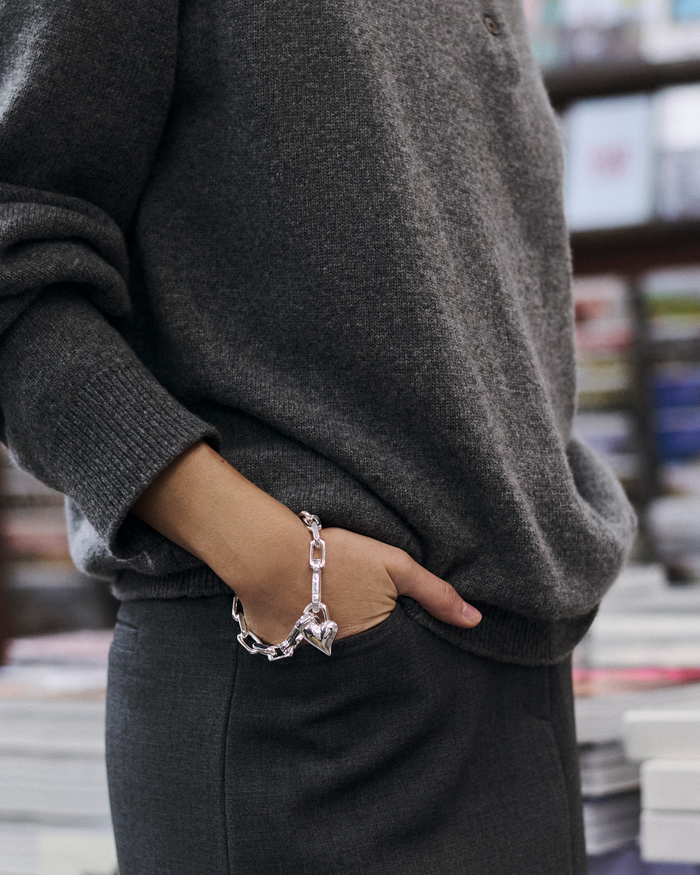 JENNY BIRD Padlock Heart Chain Bracelet Silver Chain Bracelet For Women
