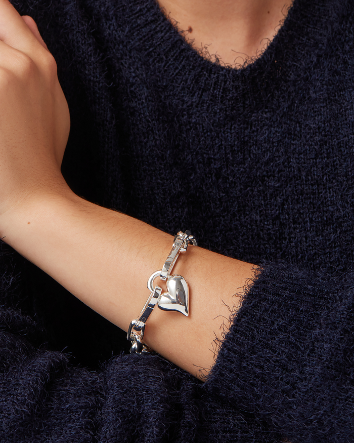 JENNY BIRD Padlock Heart Chain Bracelet Silver Chain Bracelet For Women